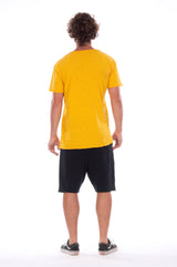 V neck - Tshirt - Cut Off - with pocket - Colour Yellow and sShort Pants - Colour Black -4