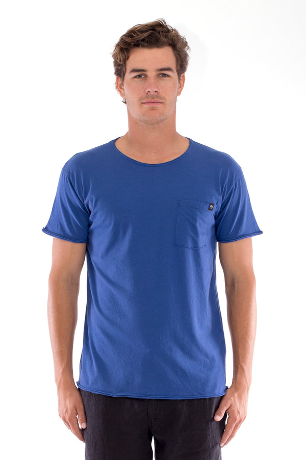  Round Neck - Cut Off - Tshirt - With Pocket - Colour Blue and Capri shorts - Colour Black -2