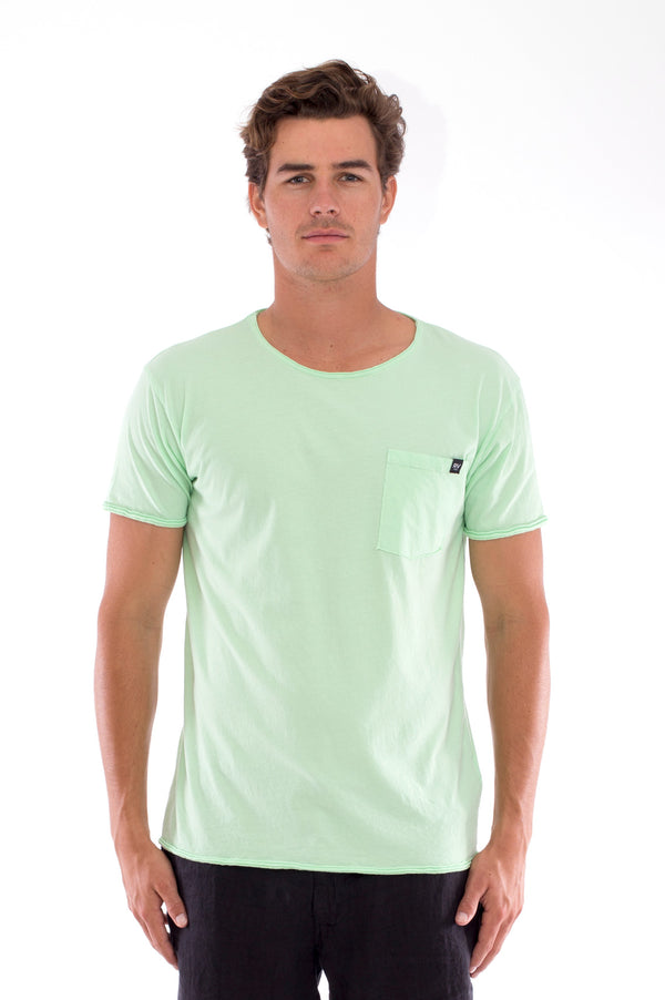  Round Neck - Cut Off - Tshirt - With Pocket - Colour Mint and Capri shorts - Colour Black -2