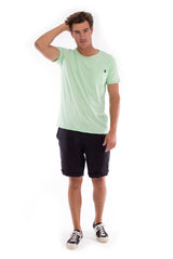  Round Neck - Cut Off - Tshirt - With Pocket - Colour Mint and Capri shorts - Colour Black -1