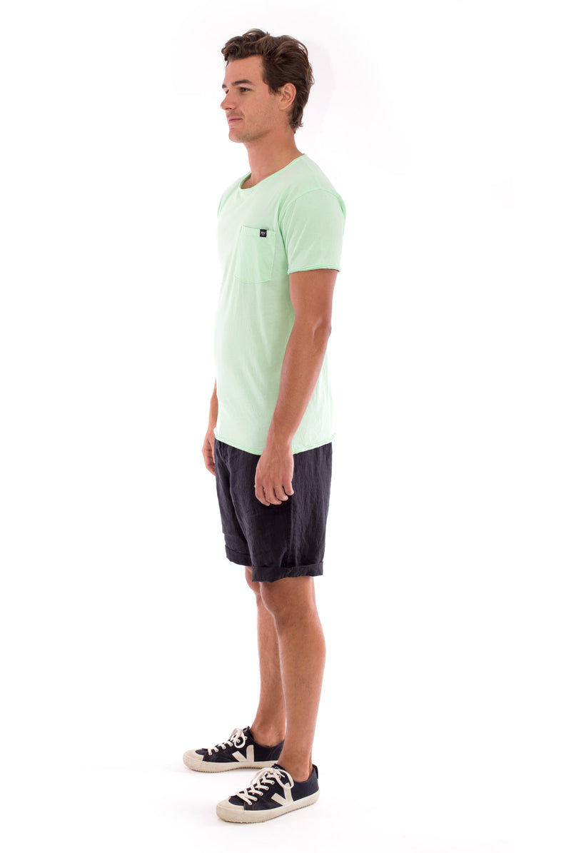  Round Neck - Cut Off - Tshirt - With Pocket - Colour Mint and Capri shorts - Colour Black -3