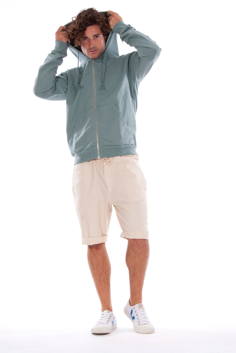 Zip Ibiza - Hoodie - Colour Green and raven shorts - Colour Sand 5