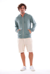 Zip Ibiza - Hoodie - Colour Green and raven shorts - Colour Sand 1