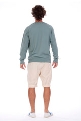 Salinas - Sweatshirt - Colour Green and Raven shorts - Colour Sand - 4