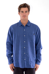 Lennon - Linen Shirt - Colour Blue and Capri Shorts - Colour Black 2