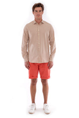 Phoenix - Shirt - Slim Fit - Colour Sand and Raven Shorts - Colour Terracotta 1