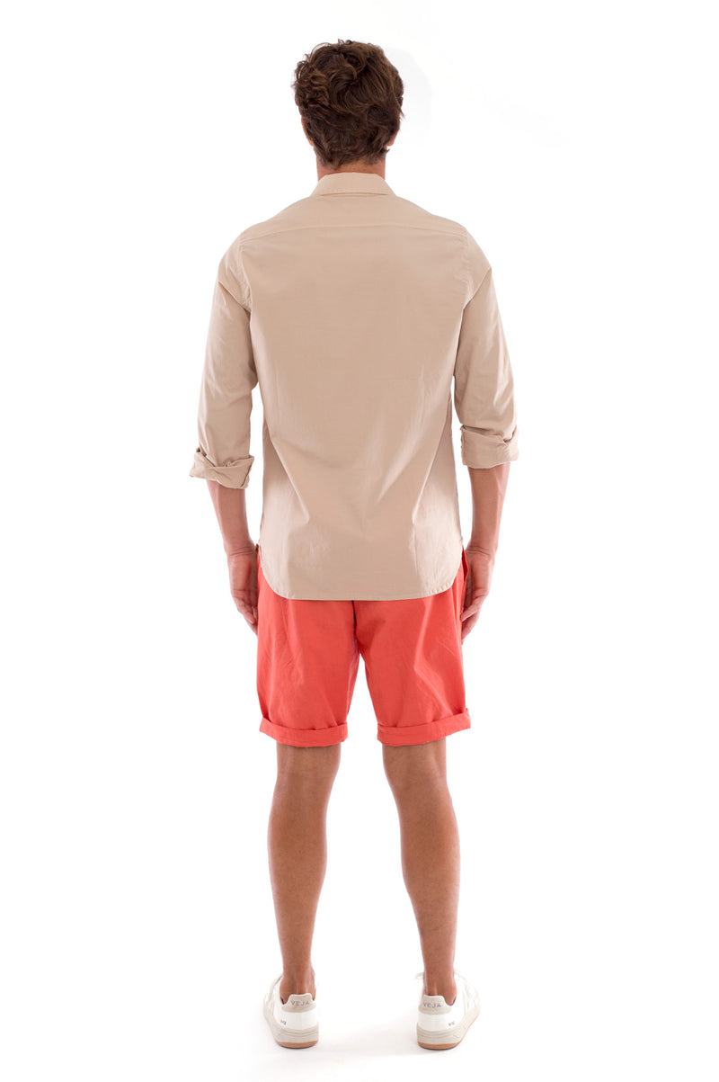 Phoenix - Shirt - Slim Fit - Colour Sand and Raven Shorts - Colour Terracotta 5