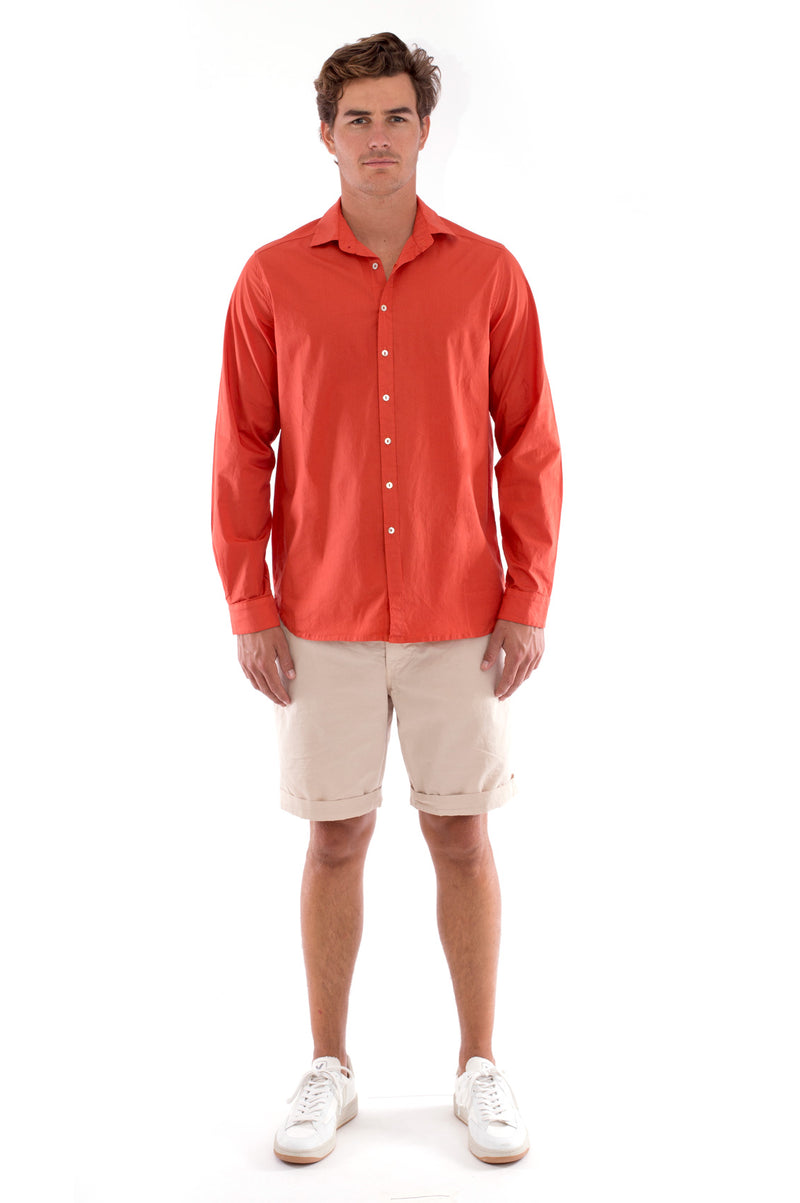 Phoenix - Shirt - Slim Fit - Colour Terracotta and Raven Shorts - Colour Sand 1