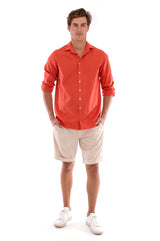 Phoenix - Shirt - Slim Fit - Colour Terracotta and Raven Shorts - Colour Sand 6