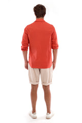 Phoenix - Shirt - Slim Fit - Colour Terracotta and Raven Shorts - Colour Sand 4