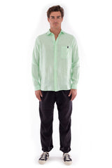 Positano - Linen Pants - Colour Black and James Shirt - Colour Mint 2
