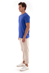 Azur basic tee - Round Neck - Tshirt - Colour Blue and Monaco Pants - Colour Sand 3