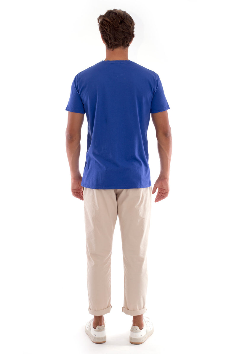 Azur basic tee - Round Neck - Tshirt - Colour Blue and Monaco Pants - Colour Sand 4