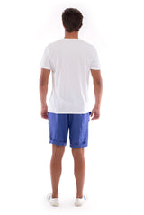 Azur basic tee - Round Neck - Tshirt - Colour Blue and Capri shorts - Colour Blue 4