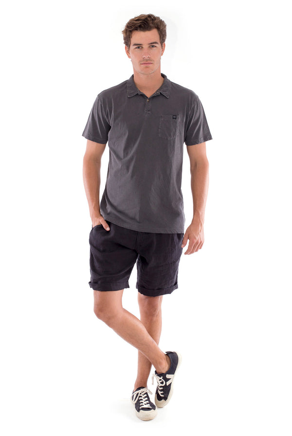 Polo with pocket - Colour Anthracite and Capri Shorts - Colour Black 1