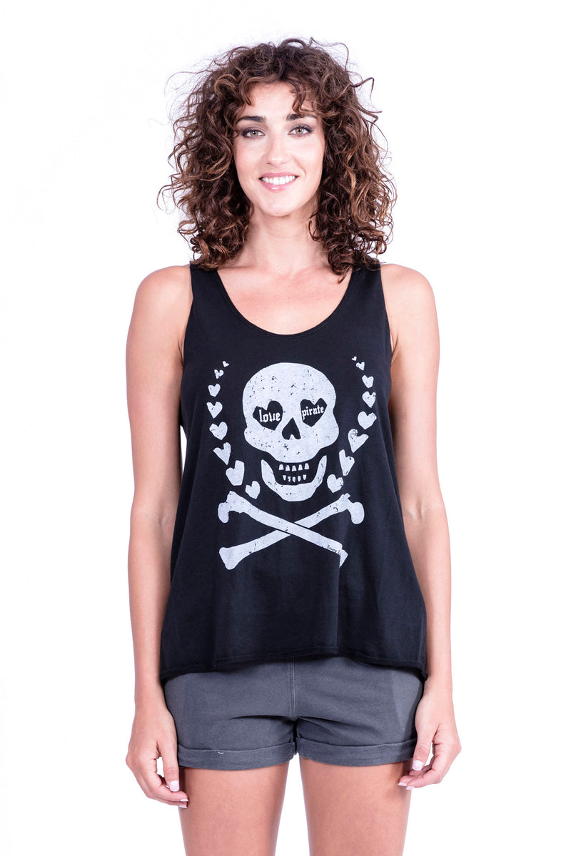 Love pirate - Tank Top - Easy - Colour Black and Short Pants - Colour Antracite - 2