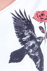 Raven & Rose - V Neck - Loose Fit - Top - Colour White - Ravens View - 3