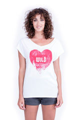Wild Heart - V Neck - Loose Fit - Top - Colour White - Ravens View - 2