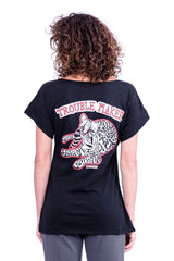 Trouble Maker - Boat Neck - Loose Fit - Top - Colour Black - Ravens View - 2