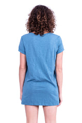 Top - Round Neck with Pocket - Colour Blue - 4