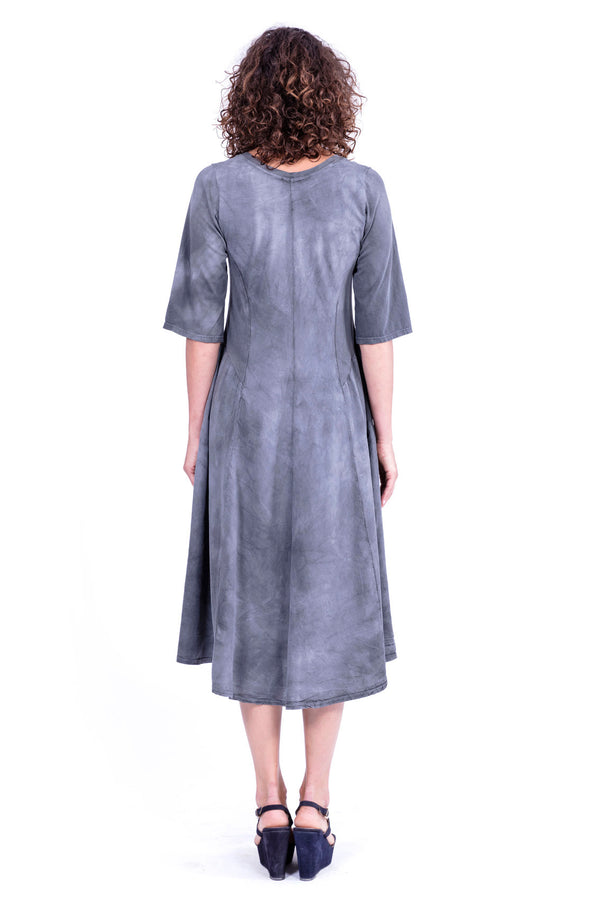 Zip - Long Sleeve - Midi Dress - Colour Antracite - RV by Elisa F 2
