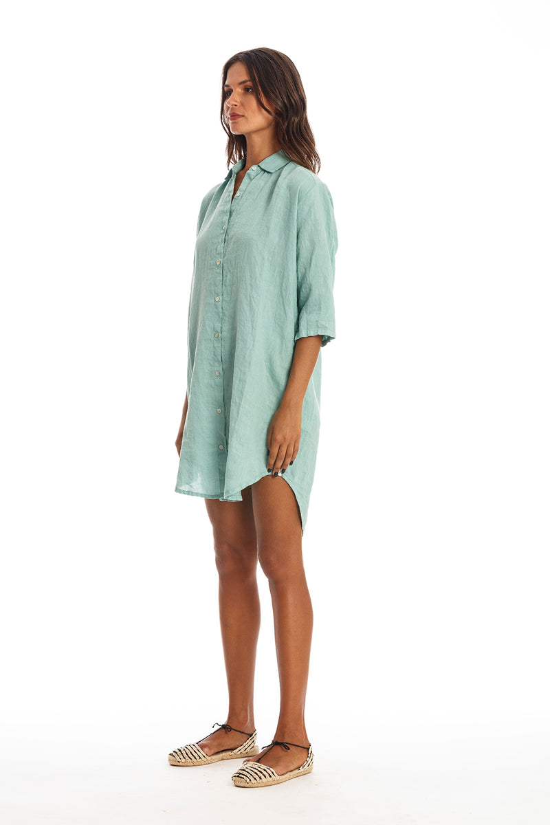 Ava Leinenhemd Kleid
