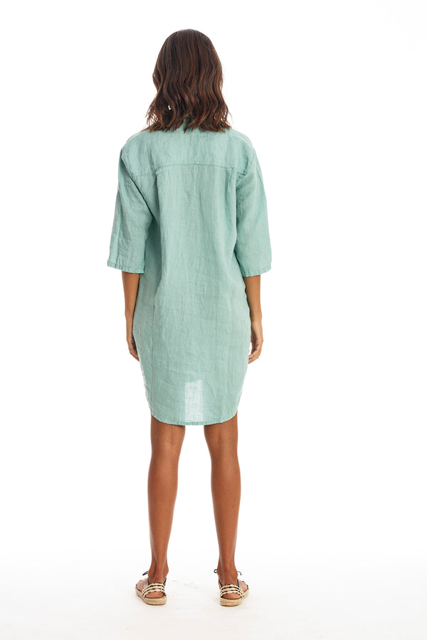 Ava Linen Shirt Dress