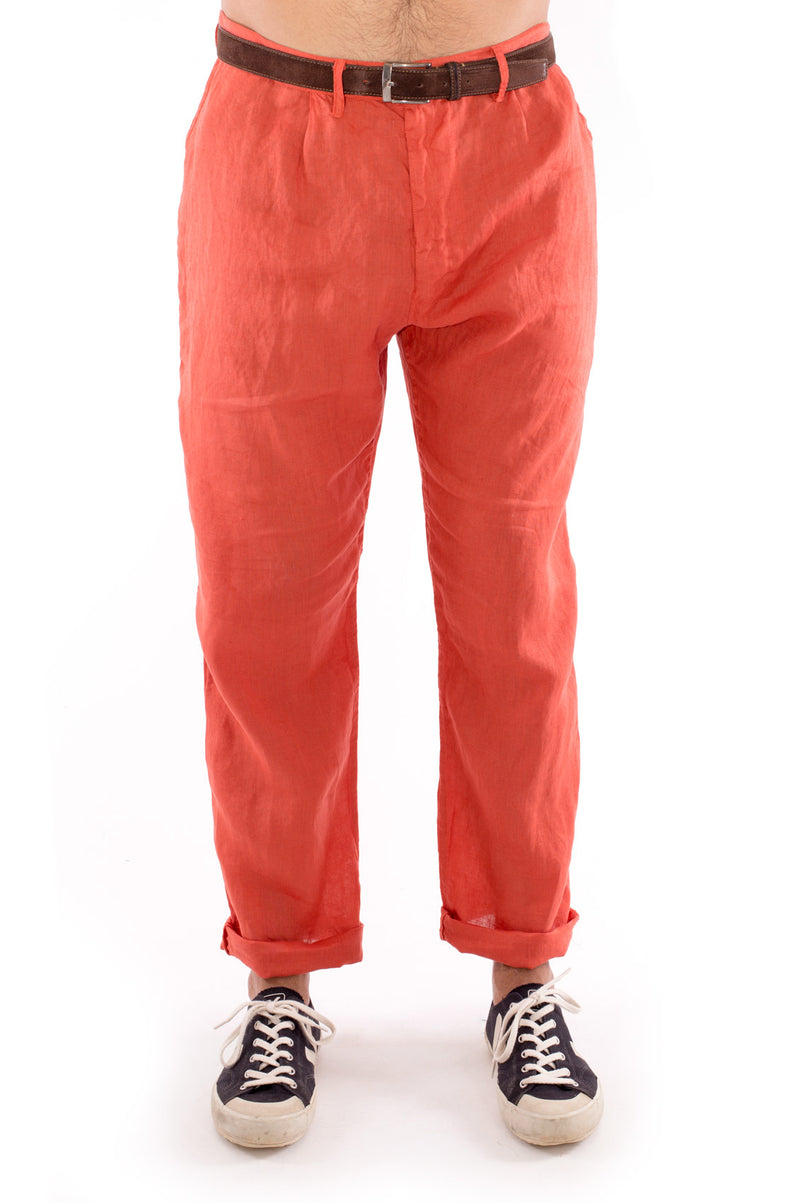Positano - Linen Pants - Colour Terracotta 2