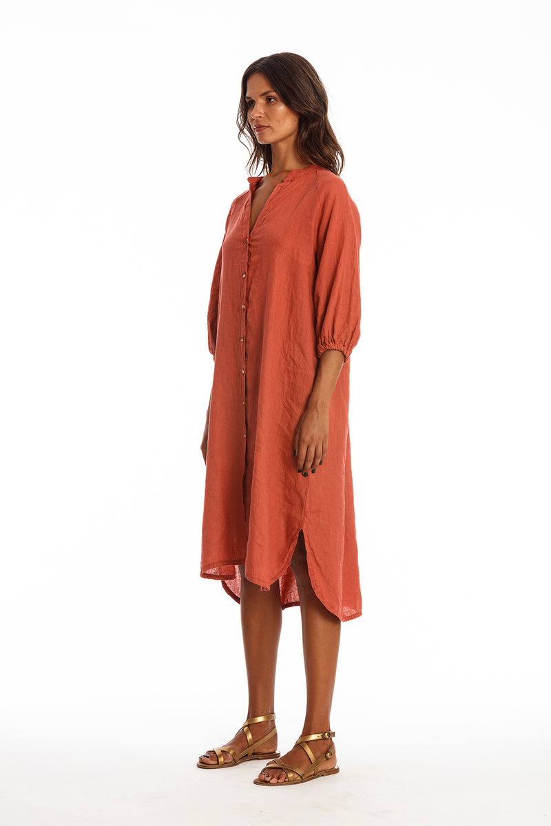 Mei Linen Shirt Dress