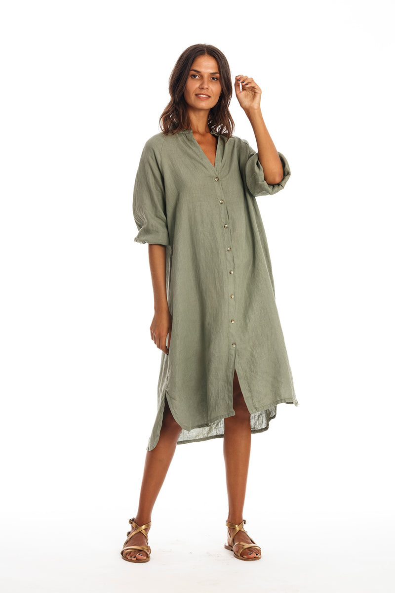 Mei Linen Shirt Dress