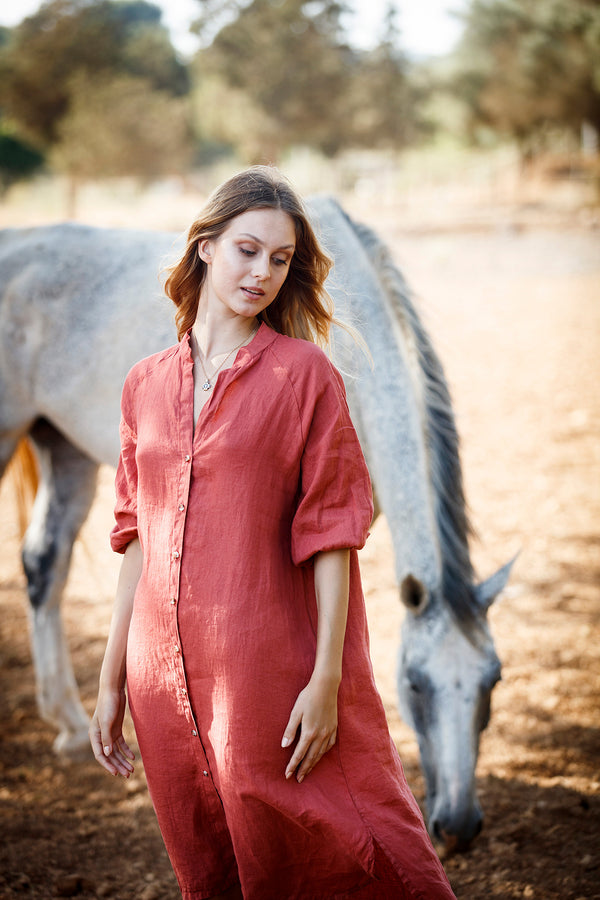 Mei Vestido camisero de lino