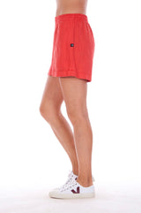 Creta - Linen Shorts - RV by Elisa F - Colour Red 3