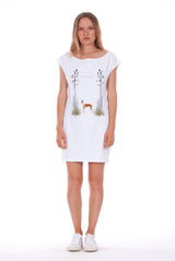 Island Mood - Loose Fit - Boat Neck - Dress - Colour White - 1
