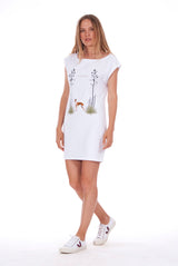 Island Mood - Loose Fit - Boat Neck - Dress - Colour White - 4