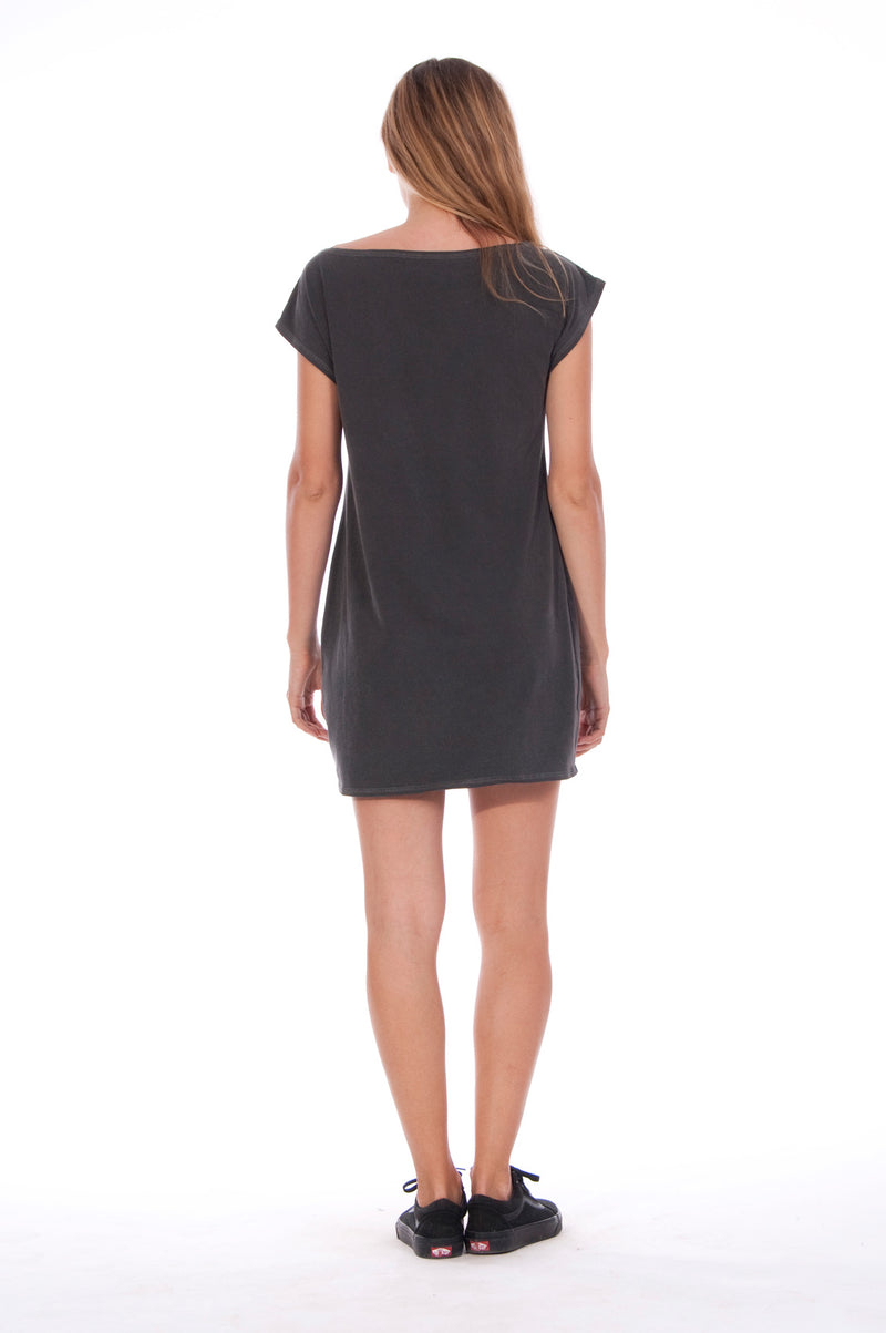 Moon - Loose Fit - Boat Neck - Dress - Colour Anthracite -4