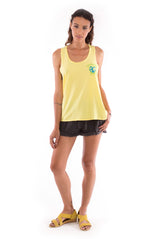 Eco rebel - Sleeveless - Tank top - Colour Yellow and Sunset mini shorts - Colour Anthracite 1