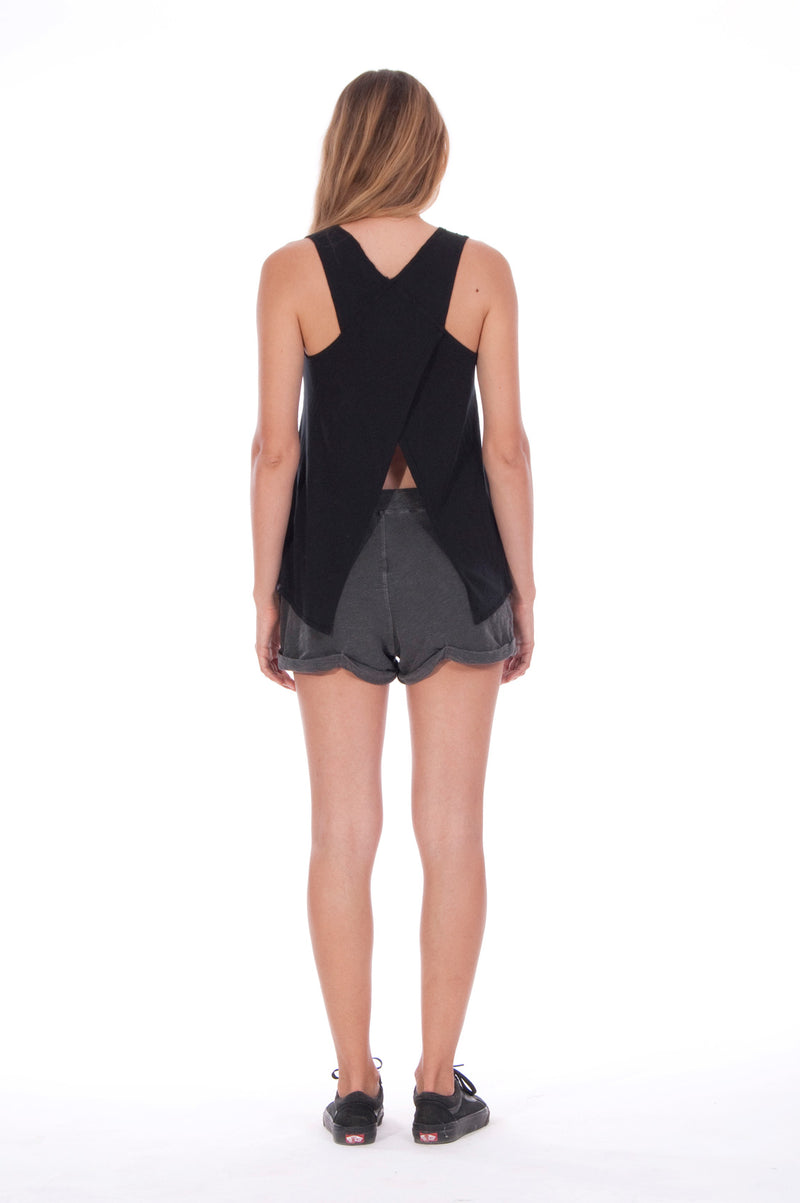 Girls just wanna - Sleeveless -Tank Top - Colour Black and Sunset Mini Shorts - Colour Anthracite 3