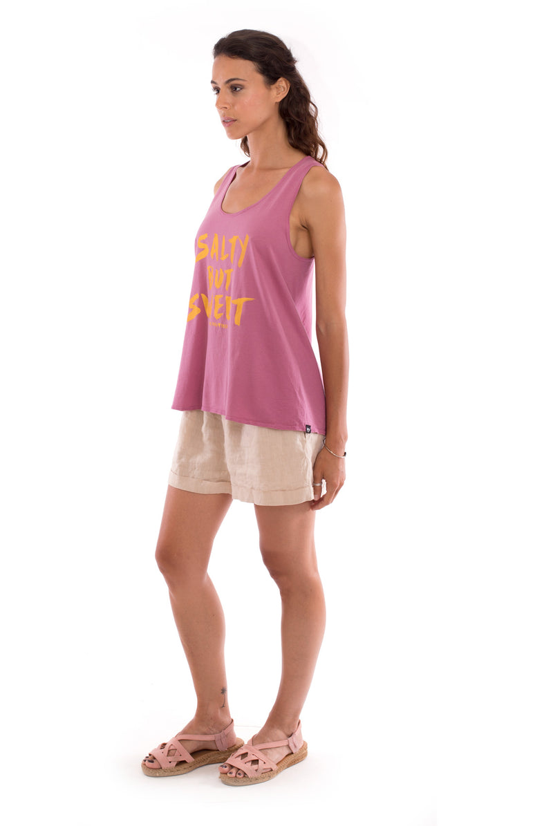 Salty but sweet - Sleeveless - Tank top - Colout Violet and Creta shorts - Colour Sand 4