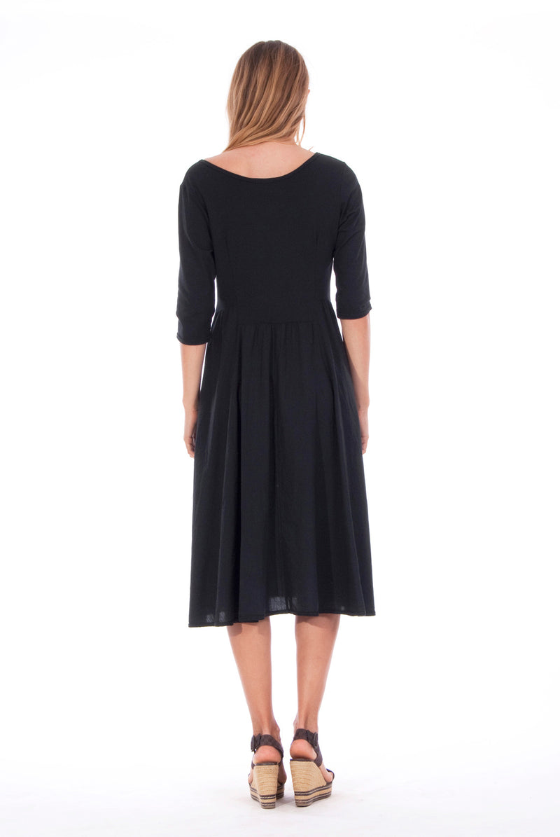 Emma - Midi Dress - Colour Black 2- RV by Elisa F