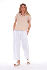 Alexa Polo - RV by Elisa F - Colour Sand and Malta Pants - Colour White 1