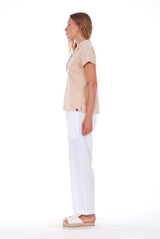 Alexa Polo - RV by Elisa F - Colour Sand and Malta Pants - Colour White 3