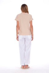 Alexa Polo - RV by Elisa F - Colour Sand and Malta Pants - Colour White 4