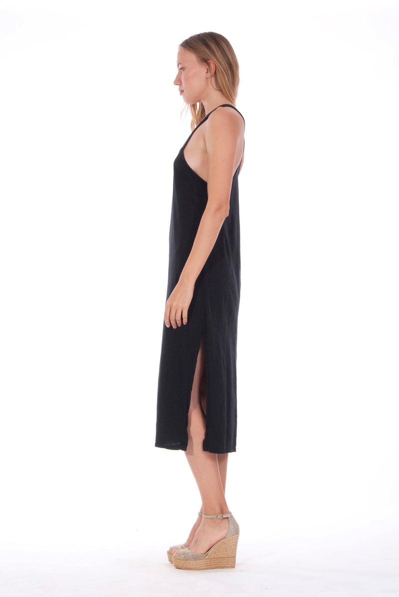 Miami - Back Cross Strap -Midi Dress - RV by Elisa F - Colour Black 4