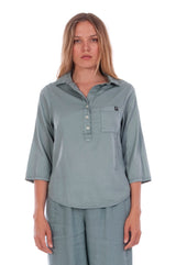 Ilona - Shirt - RV by Elisa F - Colour Green and Malta Pants - Colour Green 2