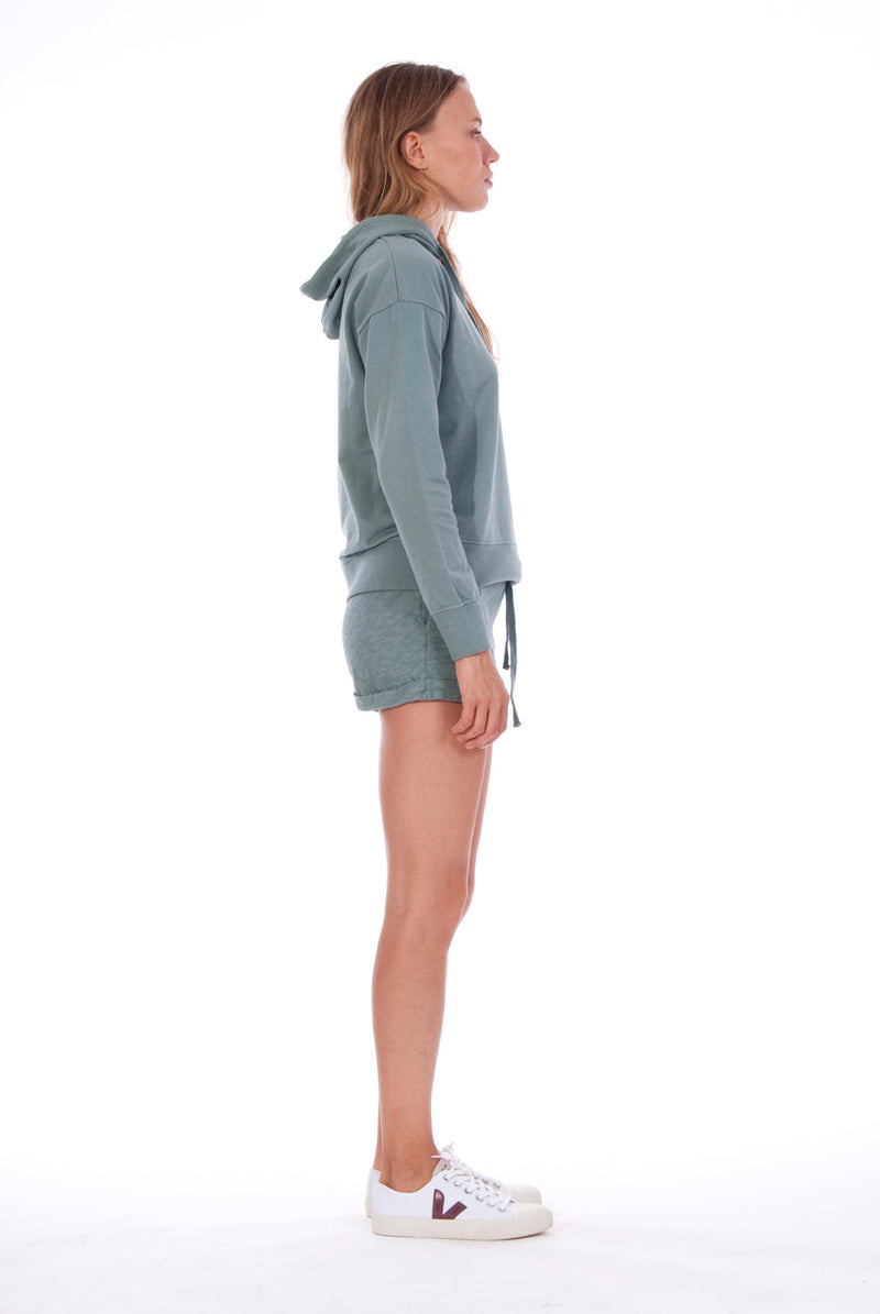 Vedra - Hoodie - Colour Green and Sunset Mini Shorts - Colour Green 3