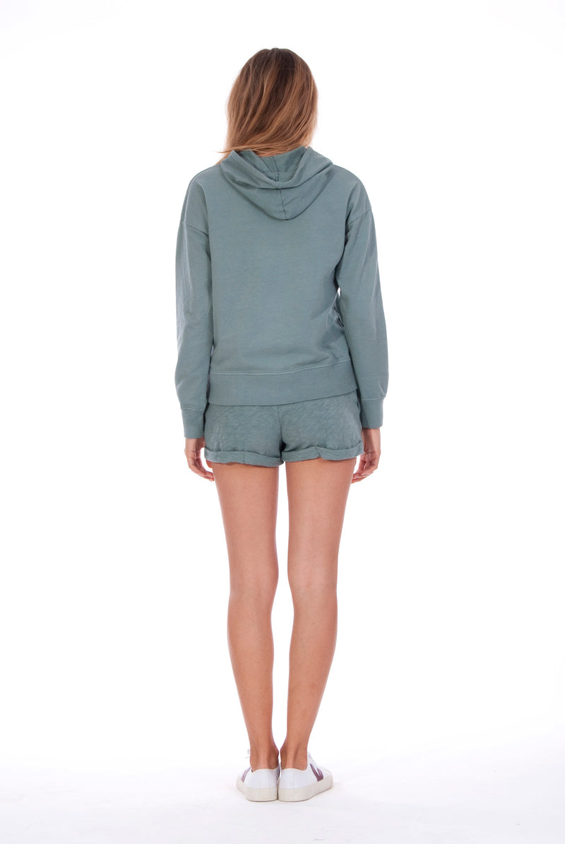 Vedra - Hoodie - Colour Green and Sunset Mini Shorts - Colour Green 4