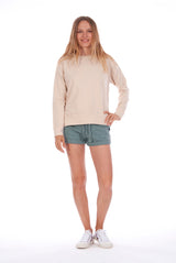 Mia - Sweatshirt - Colour Sand and Sunset Mini Shorts - Colour Green 1