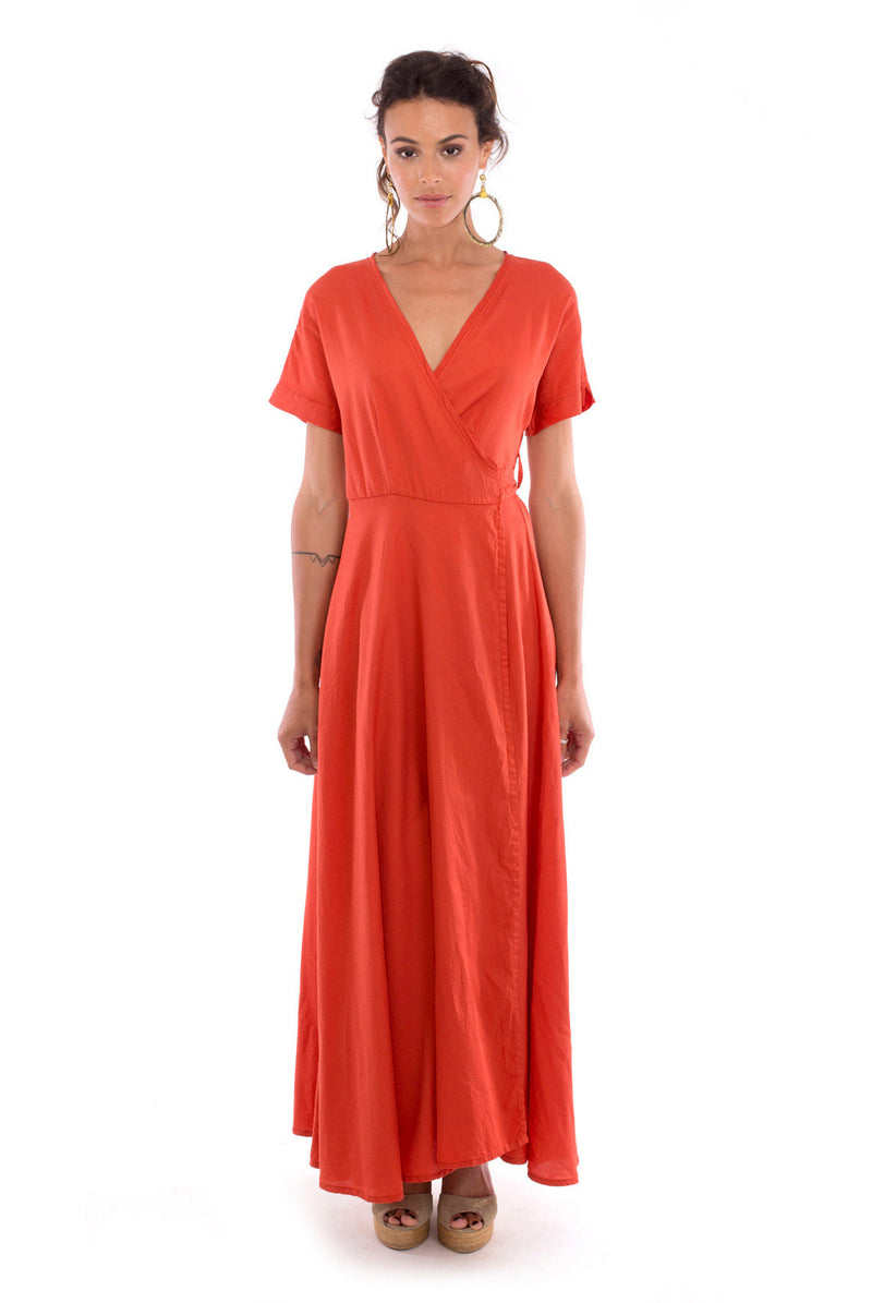 Calypso - Wrap Dress - Colour Terracotta - RV by Elisa F 1