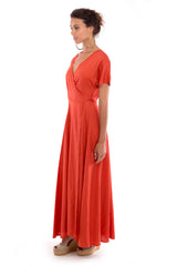 Calypso - Wrap Dress - Colour Terracotta - RV by Elisa F 3