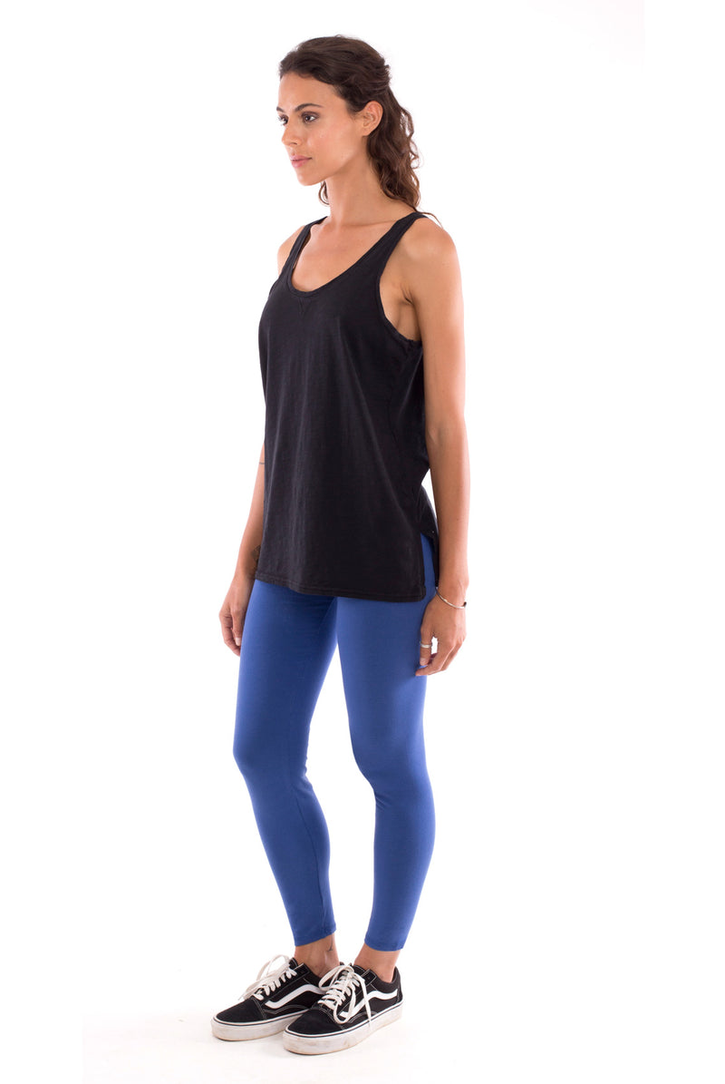 Yoga Leggings - Colour Blue and Haiti Top - Colour Black - RV by Elisa F 2